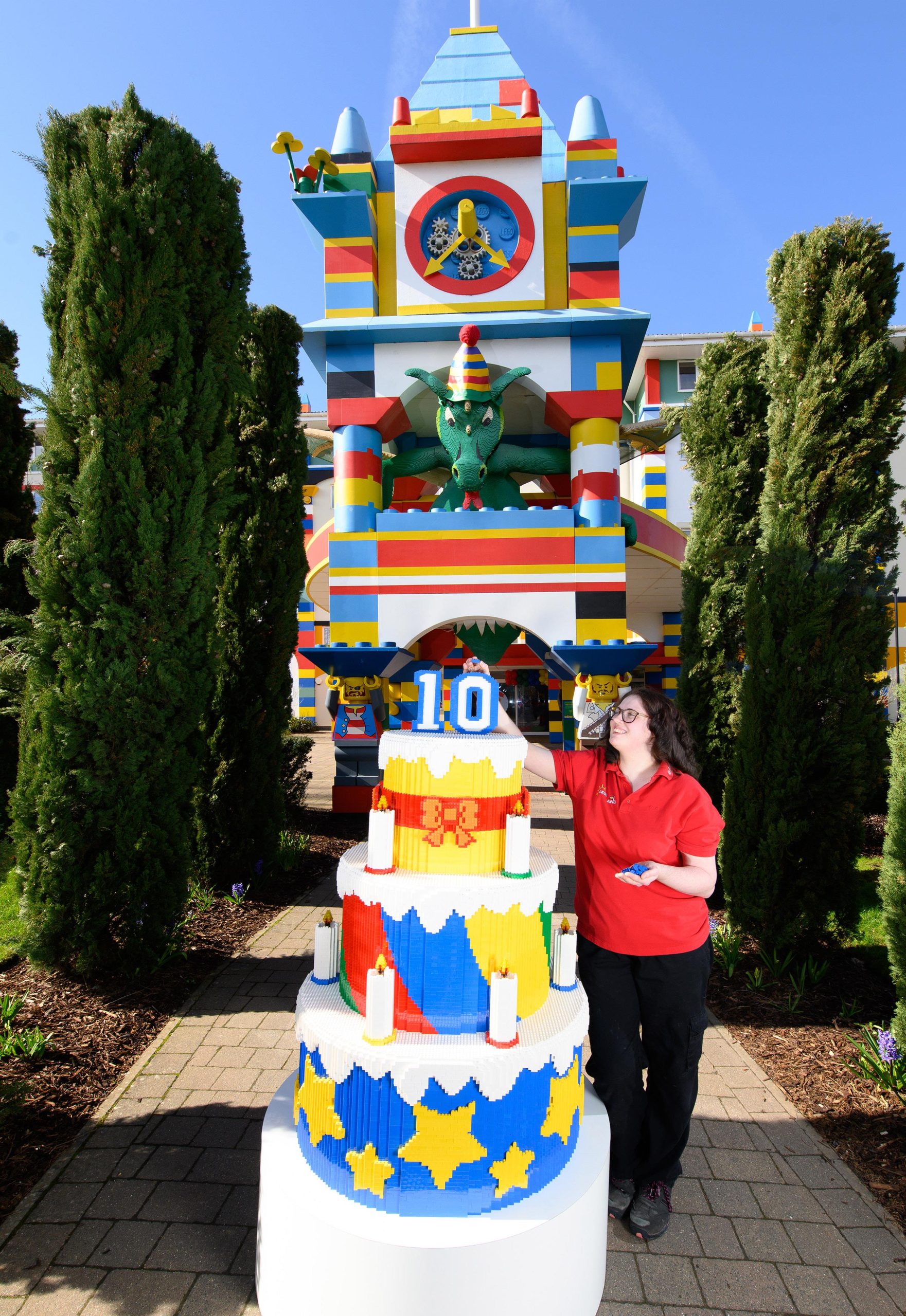 Huge Lego Brick Cake built to celebrate Legoland Windsor Resort opening