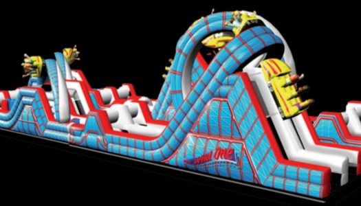 The largest inflatable amusement park in America in construction